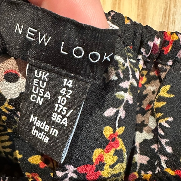 - Black multicoloured Bardot summer dress size 14 newlook new summer holid… - Picture 9 of 11